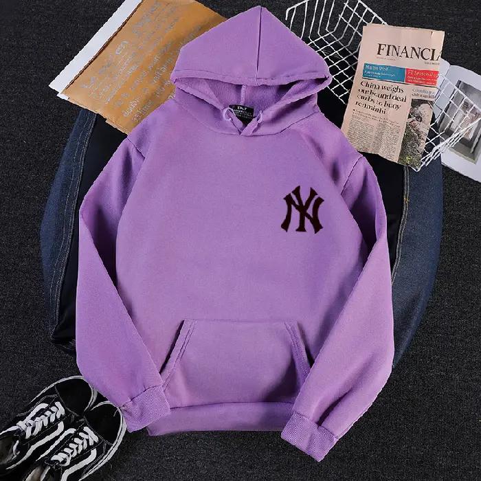 Women Korean Style Yellow NY Logo Hoodie 2024 Winter Casual - Image 5