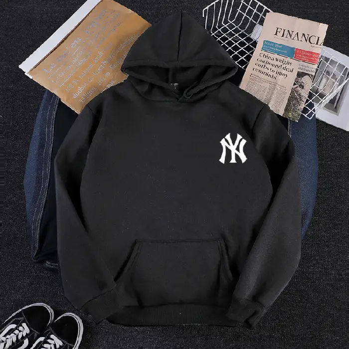 Women Korean Style Yellow NY Logo Hoodie 2024 Winter Casual - Image 7