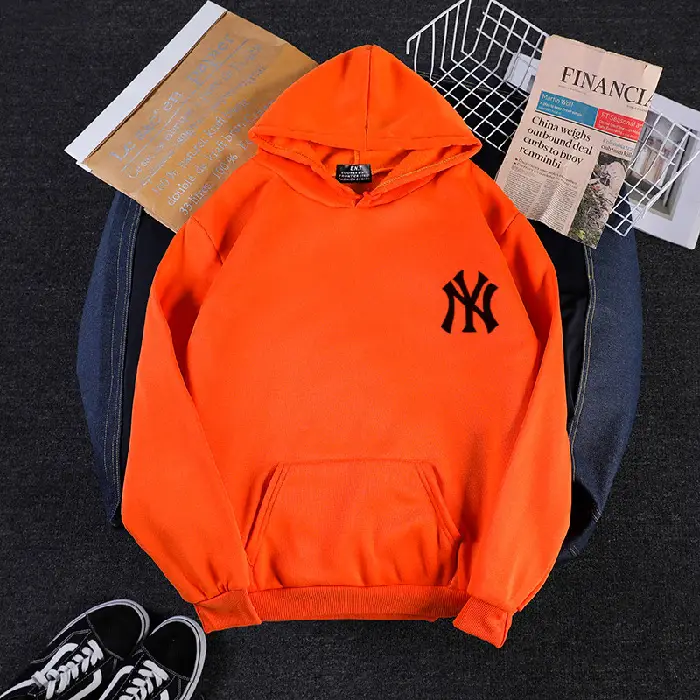 Women Korean Style Yellow NY Logo Hoodie 2024 Winter Casual - Image 9