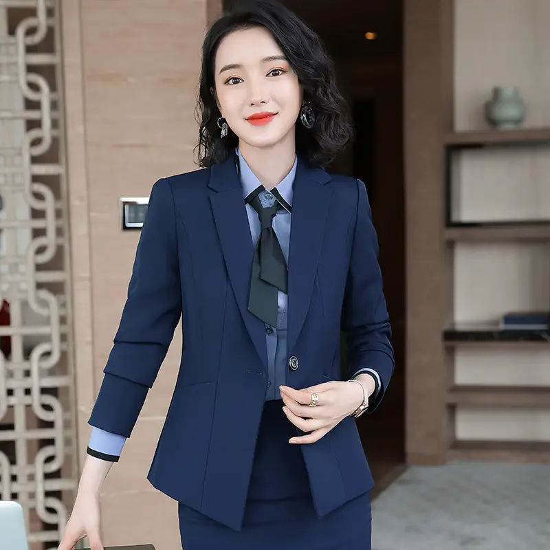 Professional Black Suit Set for Women Spring Autumn Interview Formal Wear - Image 2