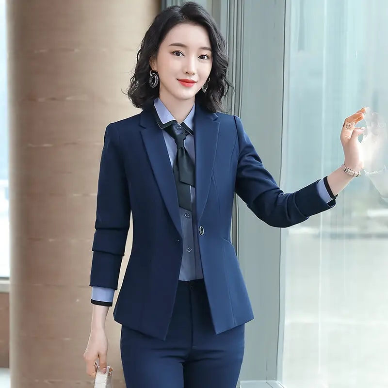 Professional Black Suit Set for Women Spring Autumn Interview Formal Wear - Image 3