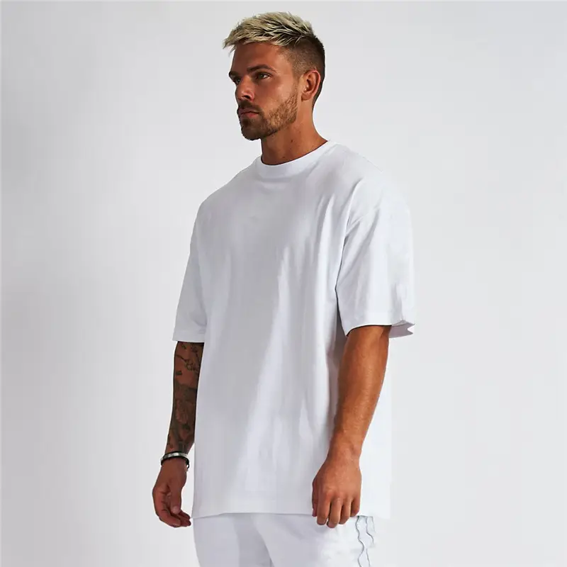 Men White Loose Fit T-Shirt Short Sleeve - Image 7