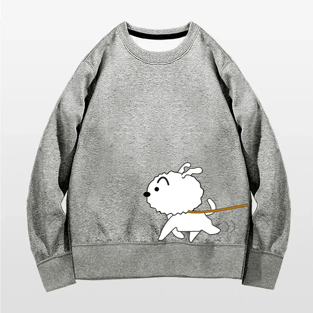 Japanese Style Cartoon Sweatshirt for Kids Grey