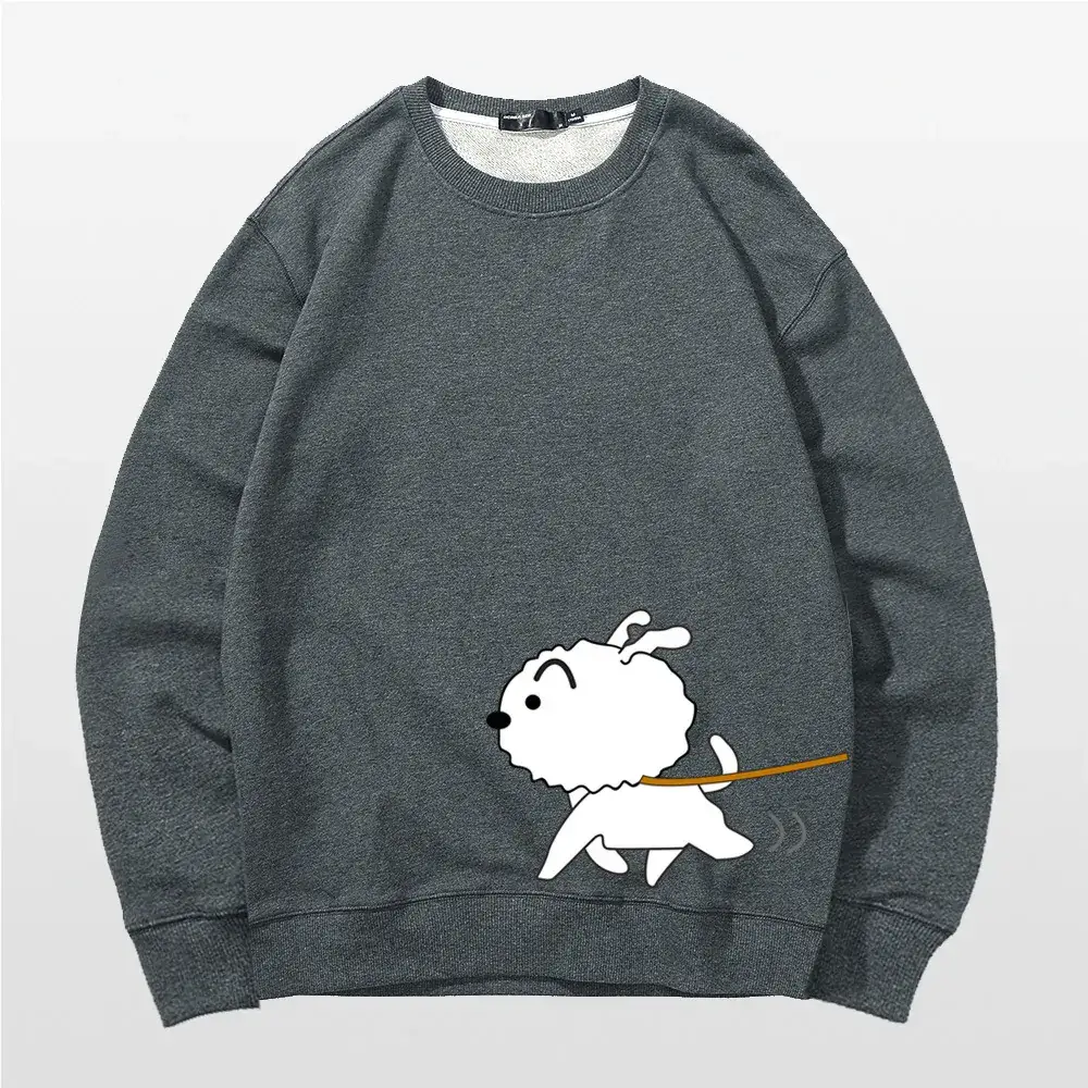 Japanese Style Cartoon Sweatshirt for Kids Grey