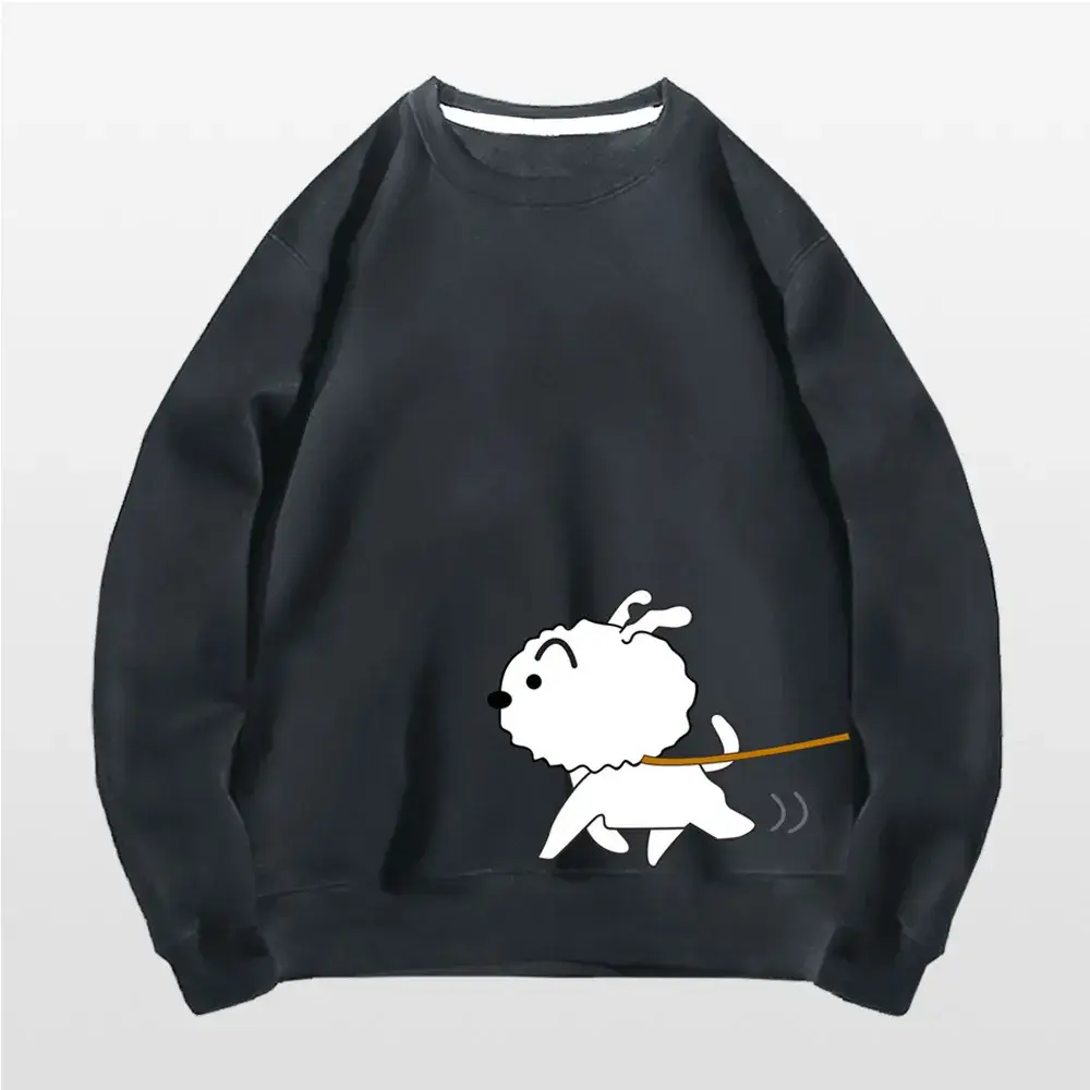 Japanese Style Cartoon Sweatshirt for Kids Grey
