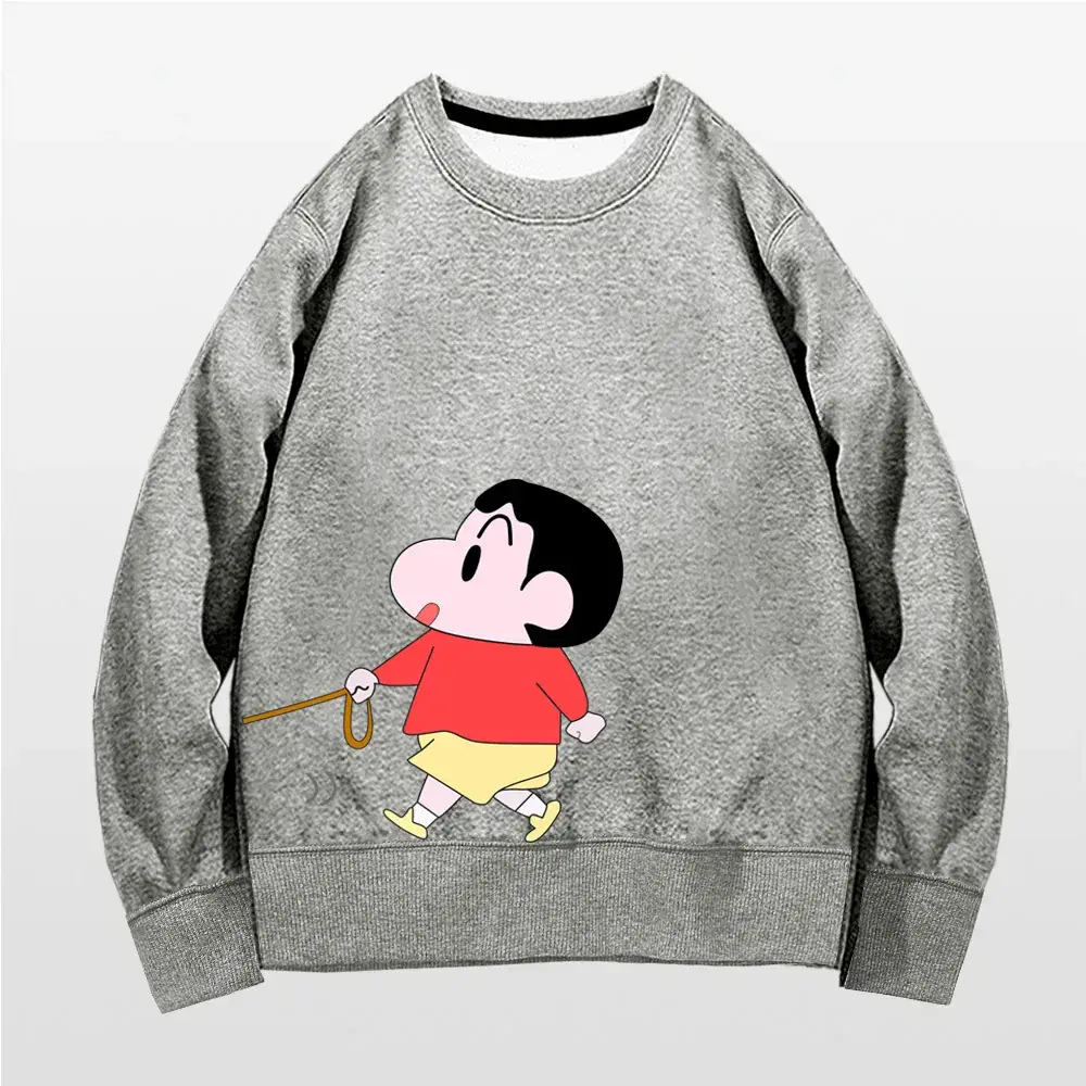 Japanese Style Cartoon Sweatshirt for Kids Grey