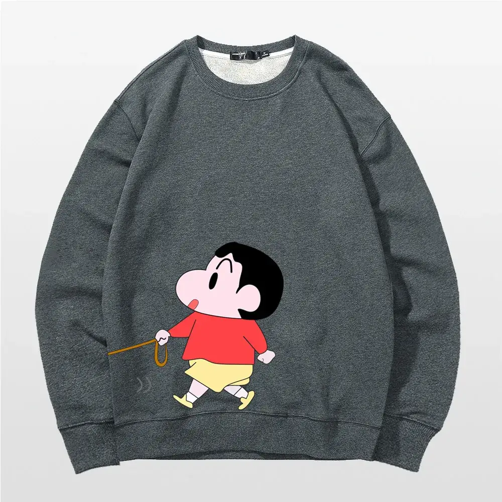 Japanese Style Cartoon Sweatshirt for Kids Grey