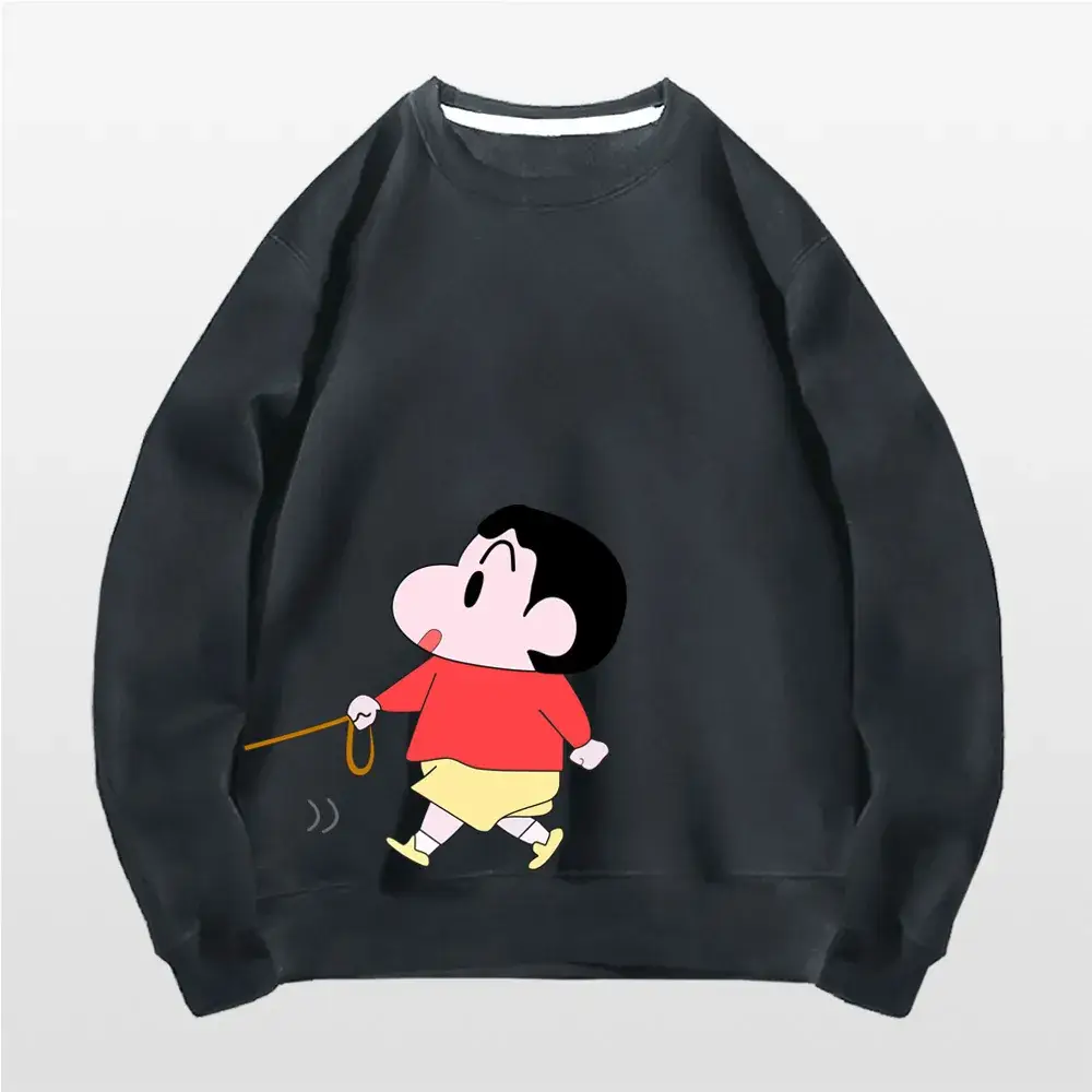 Japanese Style Cartoon Sweatshirt for Kids Grey