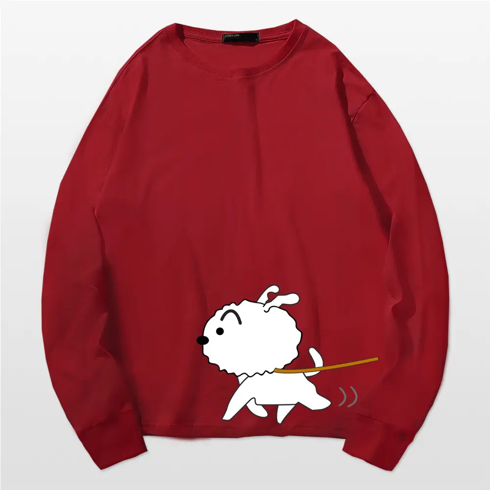 Men Women Red Cotton Anime Crayon T-Shirt