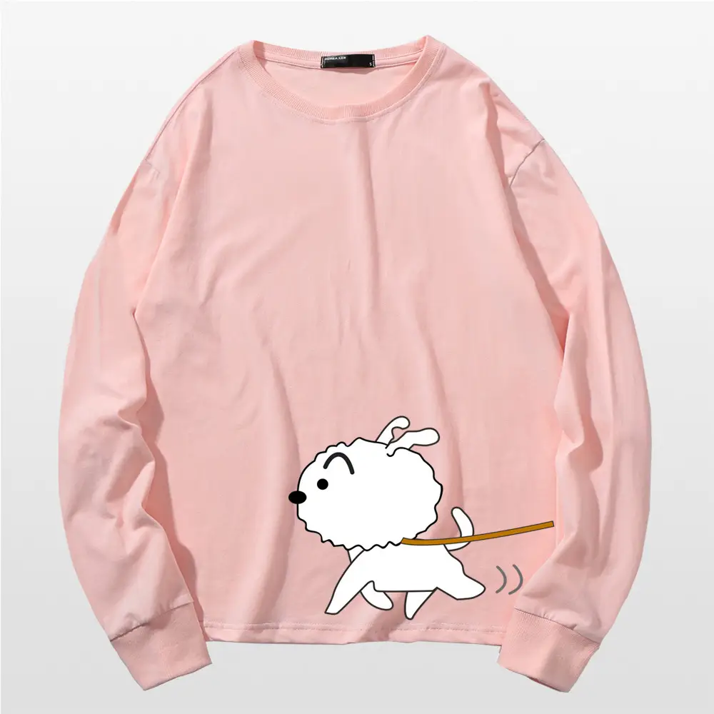 Men Women Red Cotton Anime Crayon T-Shirt