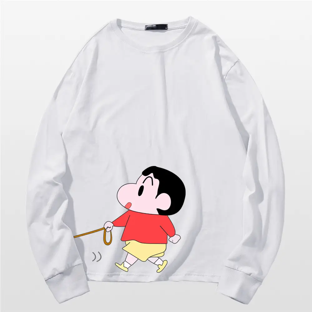 Men Women Red Cotton Anime Crayon T-Shirt