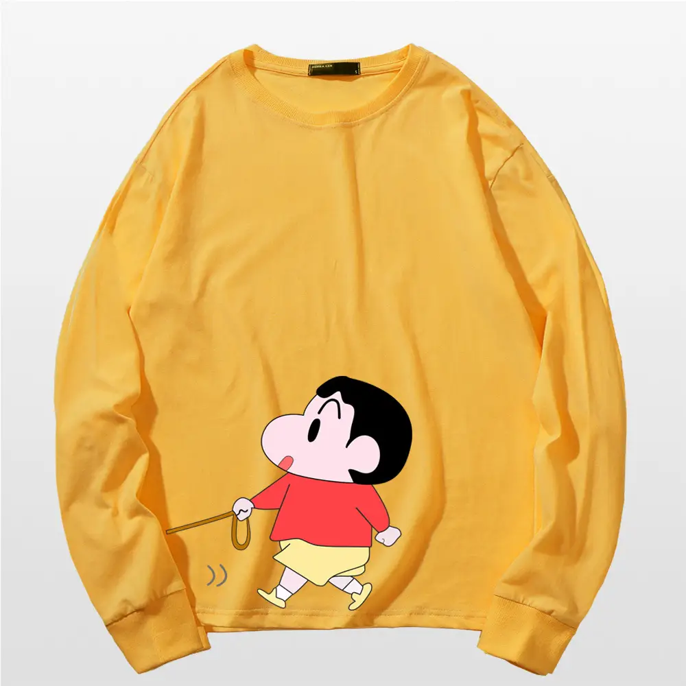 Men Women Red Cotton Anime Crayon T-Shirt