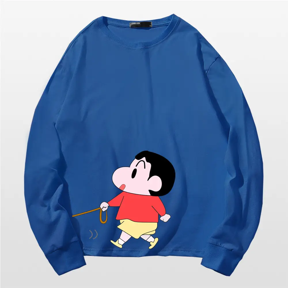 Men Women Red Cotton Anime Crayon T-Shirt