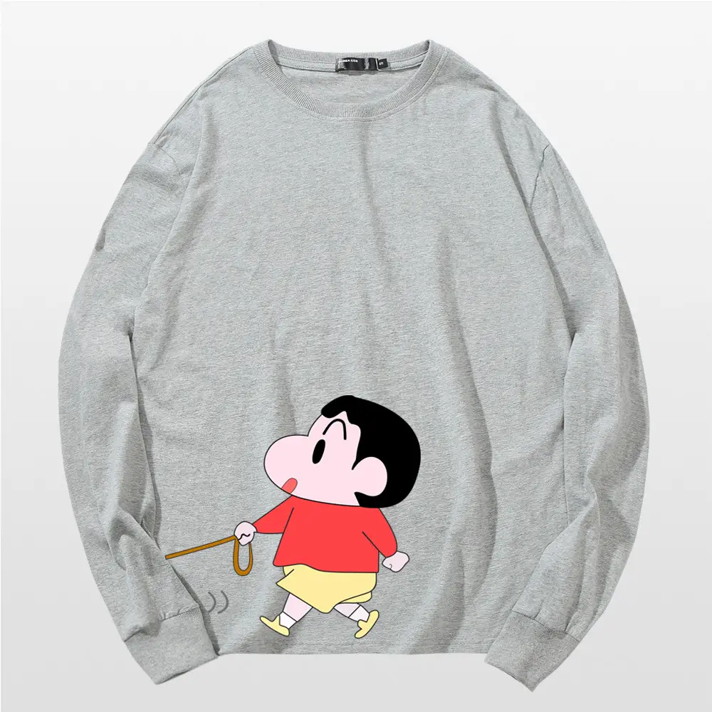 Men Women Red Cotton Anime Crayon T-Shirt