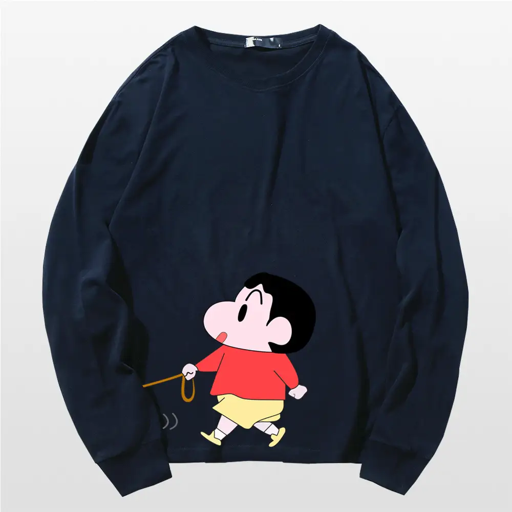 Men Women Red Cotton Anime Crayon T-Shirt