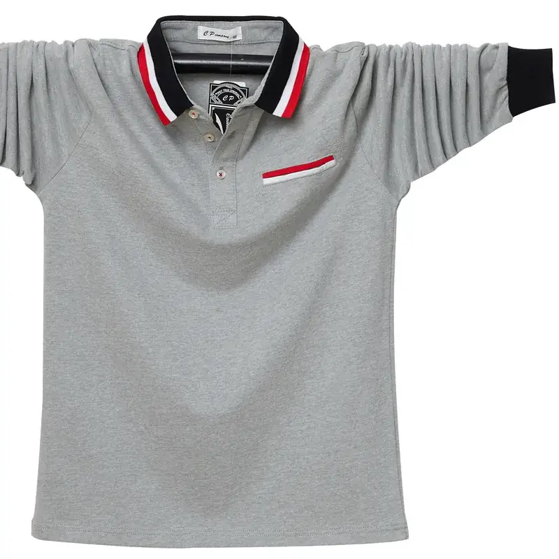 Men Blue Polo Shirt with Red White Trim