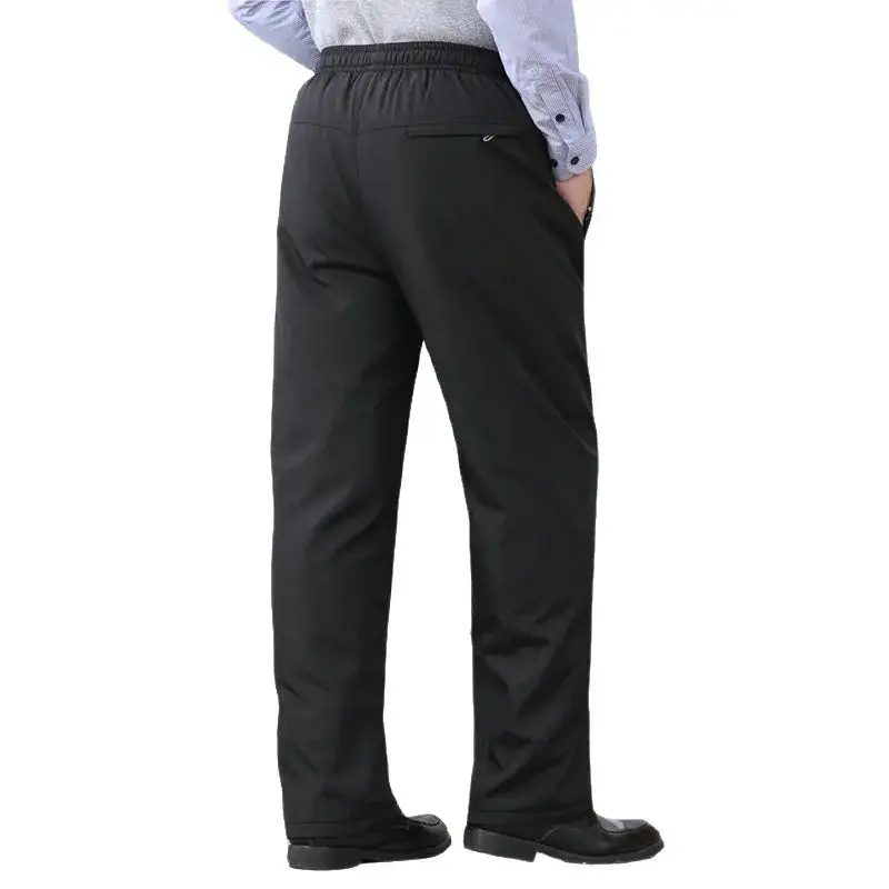 Autumn Winter Padded Navy Velvet Pants for Men