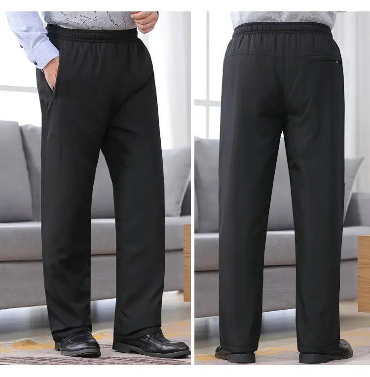 Autumn Winter Padded Navy Velvet Pants for Men — feature 13