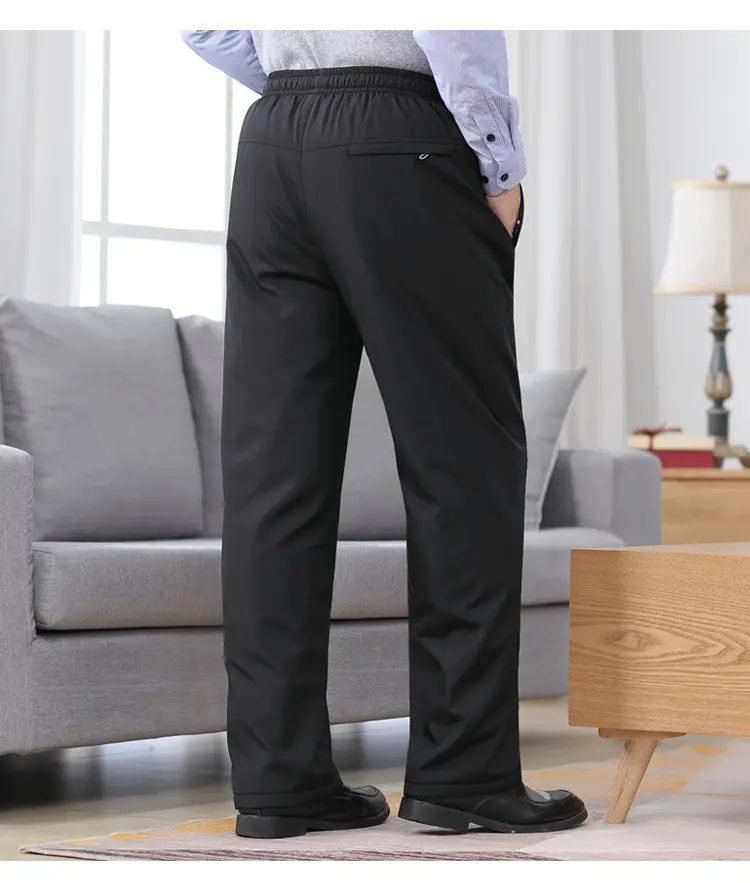 Autumn Winter Padded Navy Velvet Pants for Men — feature 14