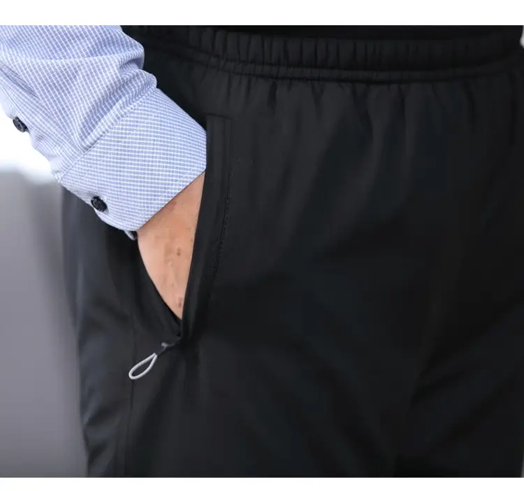 Autumn Winter Padded Navy Velvet Pants for Men — feature 15