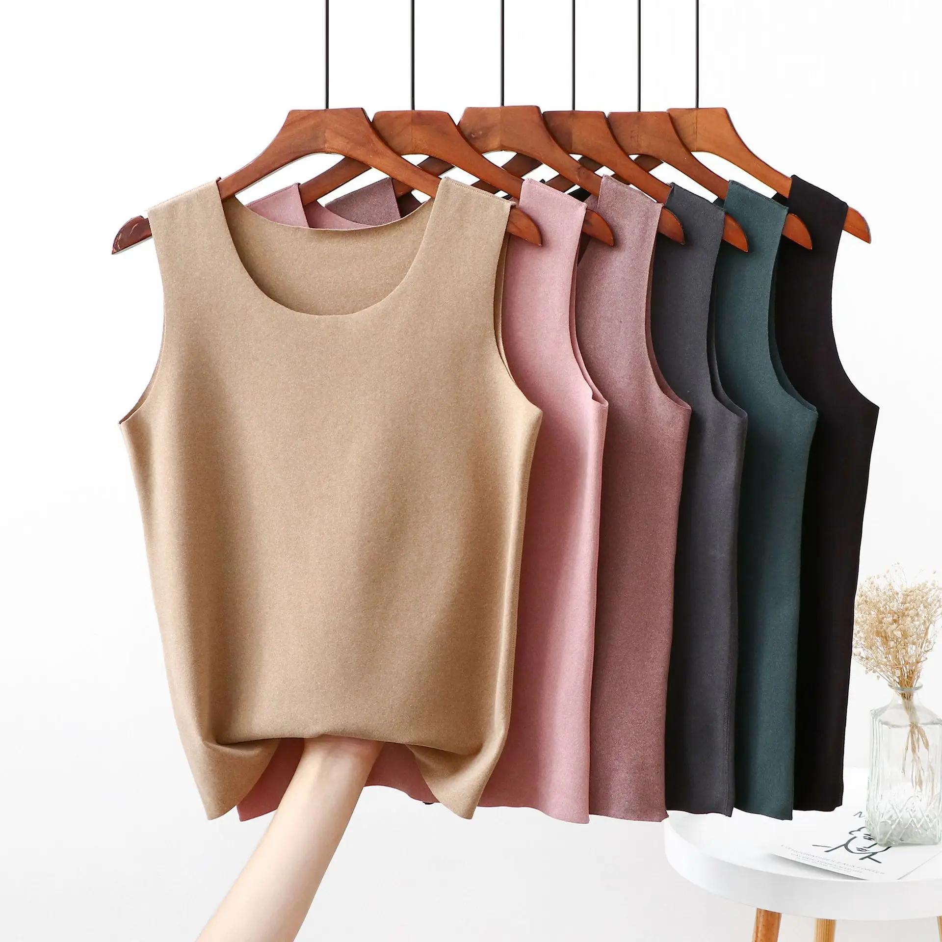 Black Sleeveless V-Neck Warm Vest for Women - Image 11