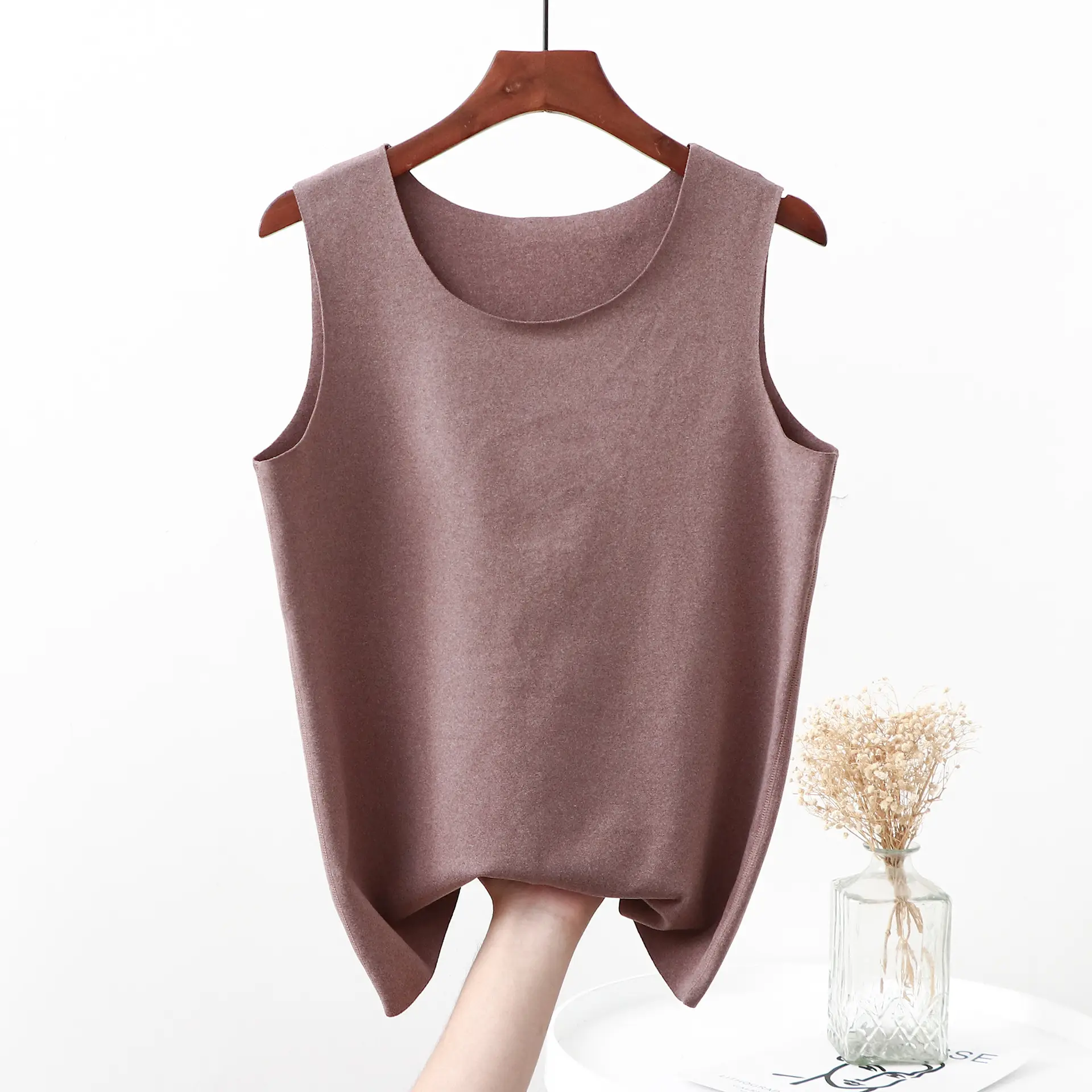 Black Sleeveless V-Neck Warm Vest for Women - Image 5