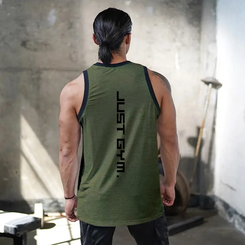 Men's Back Printed Waistcoat Vest Black Quick Dry - Image 7