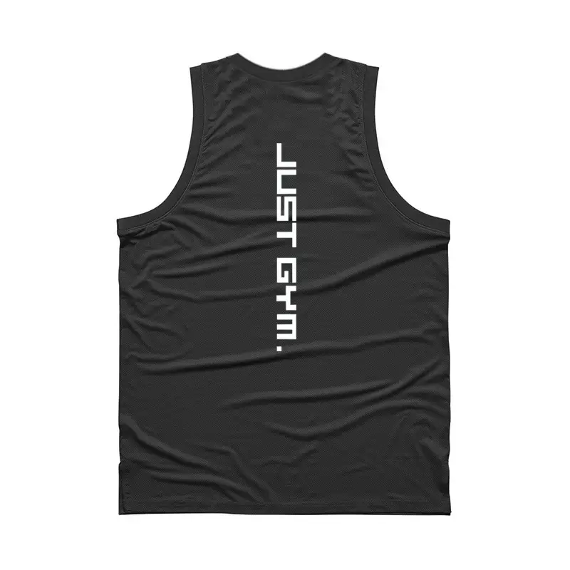 Men's Back Printed Waistcoat Vest Black Quick Dry - Image 2