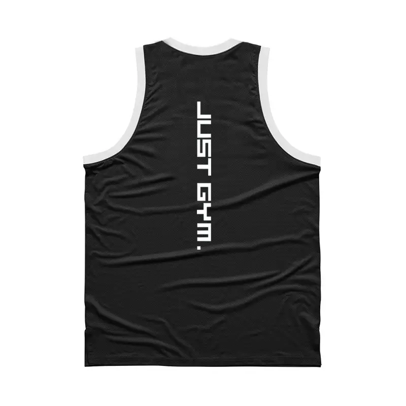 Men's Back Printed Waistcoat Vest Black Quick Dry - Image 3