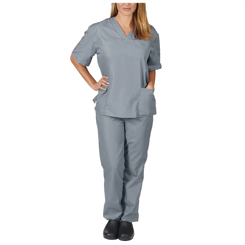 Pink V-Neck Scrub Suit for Medical Staff — feature 10