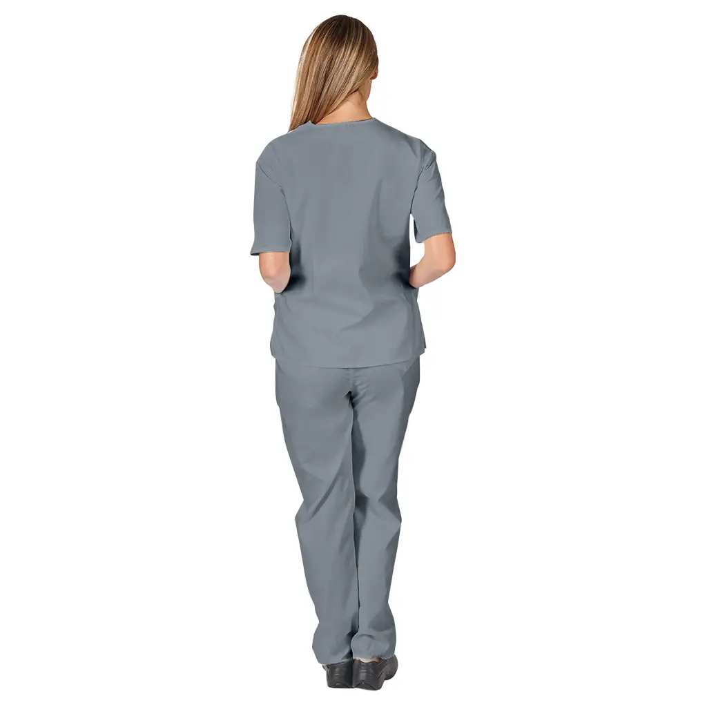 Pink V-Neck Scrub Suit for Medical Staff — feature 11