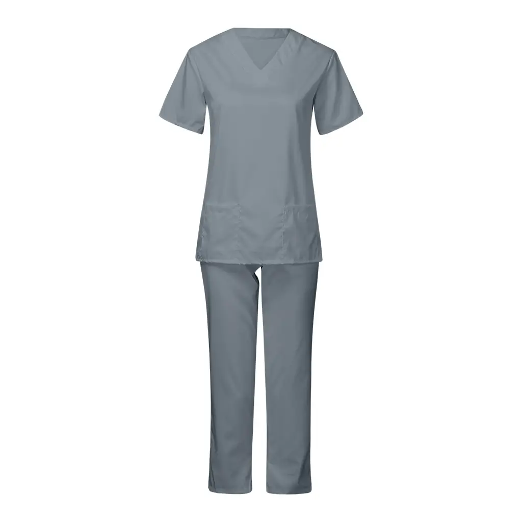 Pink V-Neck Scrub Suit for Medical Staff — feature 12