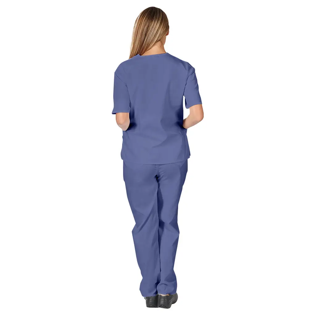 Pink V-Neck Scrub Suit for Medical Staff — feature 15