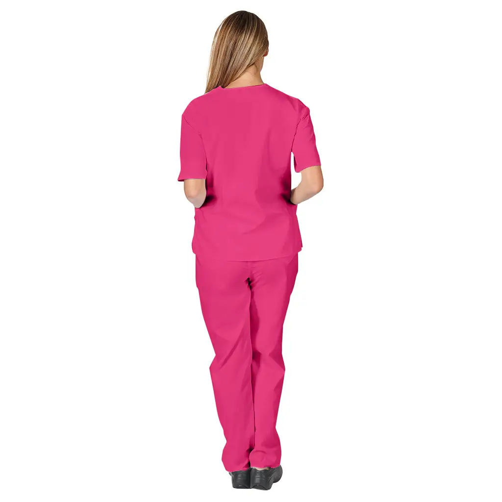 Pink V-Neck Scrub Suit for Medical Staff — feature 19