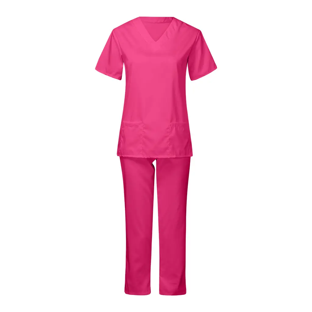Pink V-Neck Scrub Suit for Medical Staff — feature 20