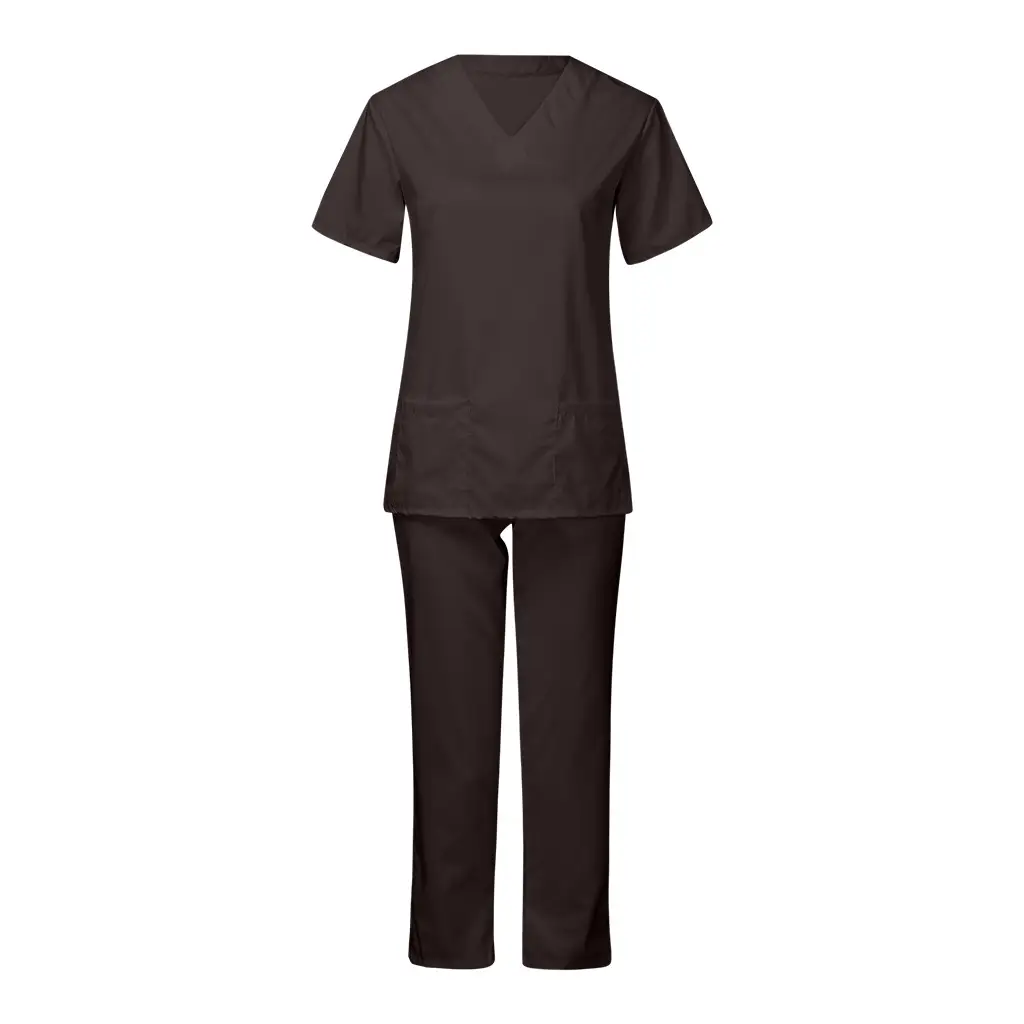 Pink V-Neck Scrub Suit for Medical Staff — feature 24