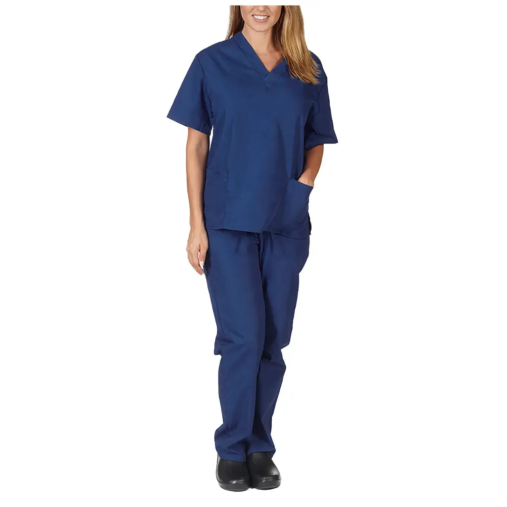 Pink V-Neck Scrub Suit for Medical Staff — feature 6
