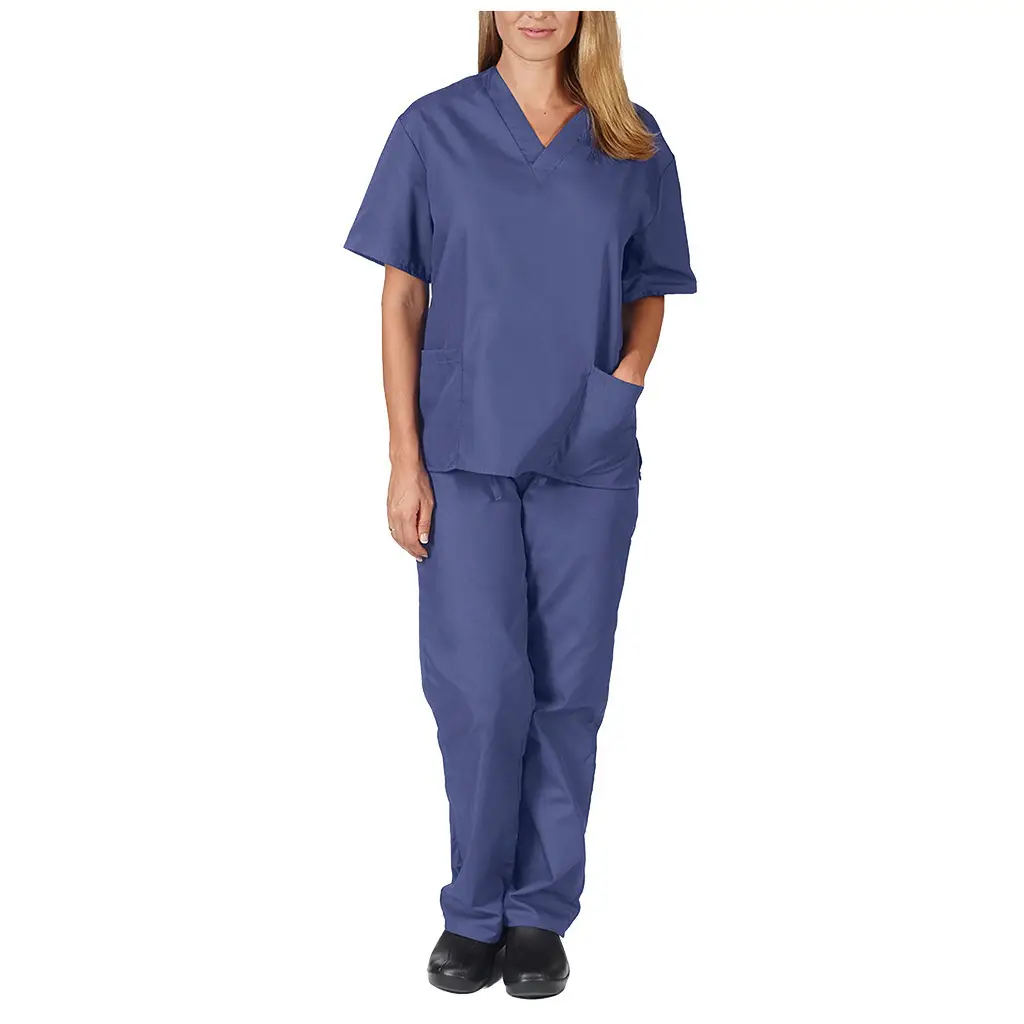 Pink V-Neck Scrub Suit for Medical Staff - Image 9