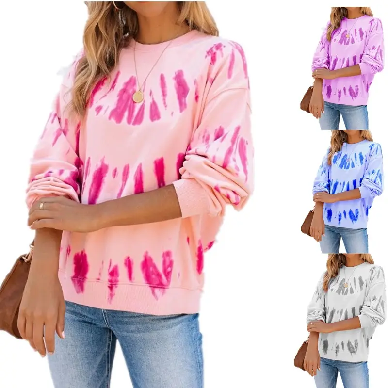2021 V-Neck Long Sleeve Button Top Shirt Blue — feature 41