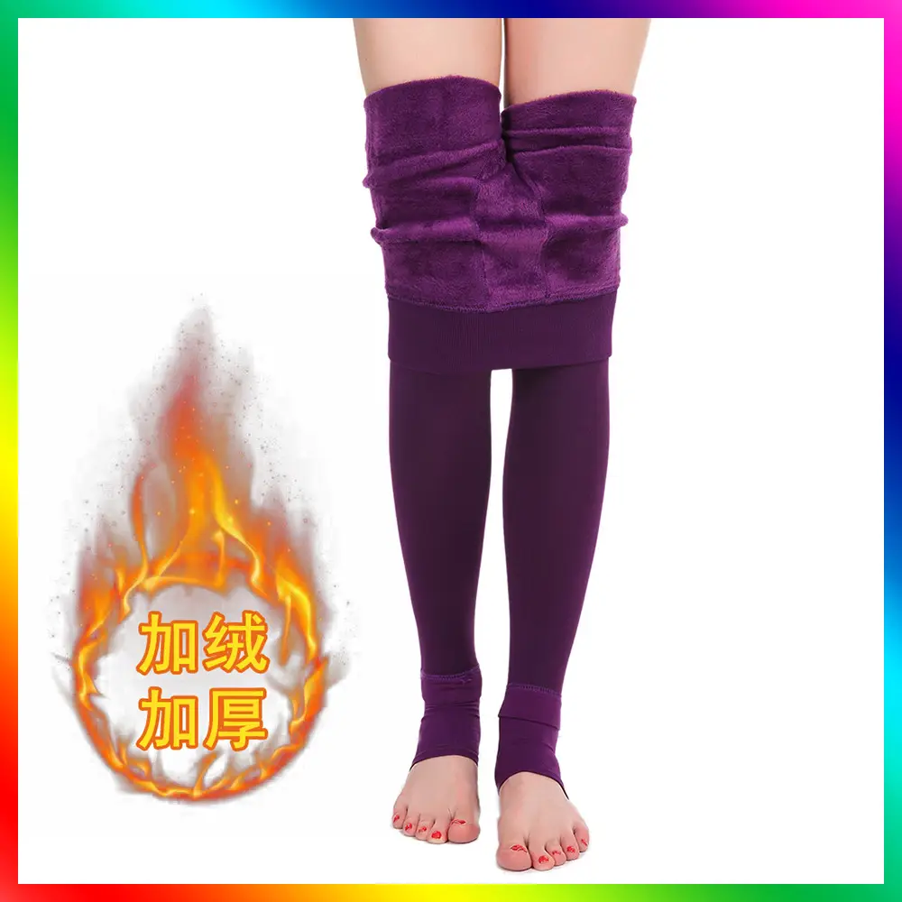 Fleece Lined Thick Leggings Women Retro Plus Size - Image 6