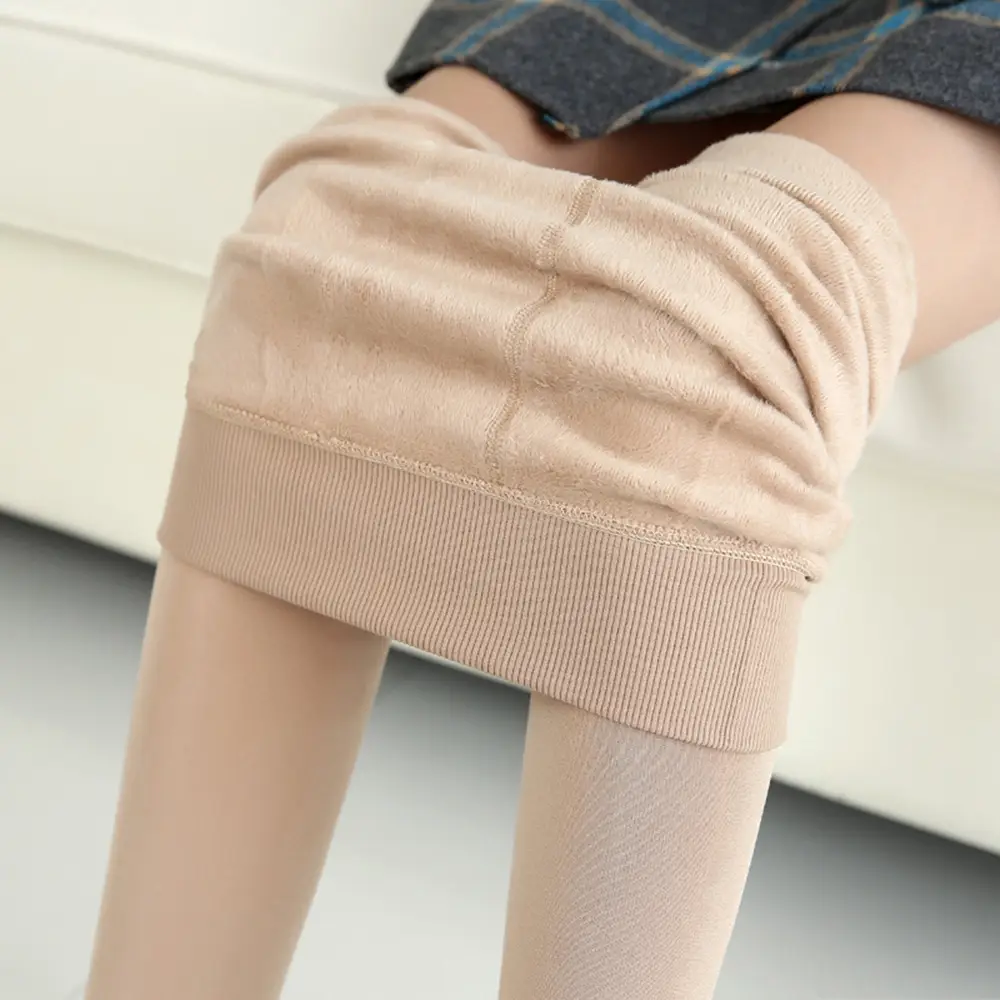 Fleece Lined Thick Leggings Women Retro Plus Size - Image 5
