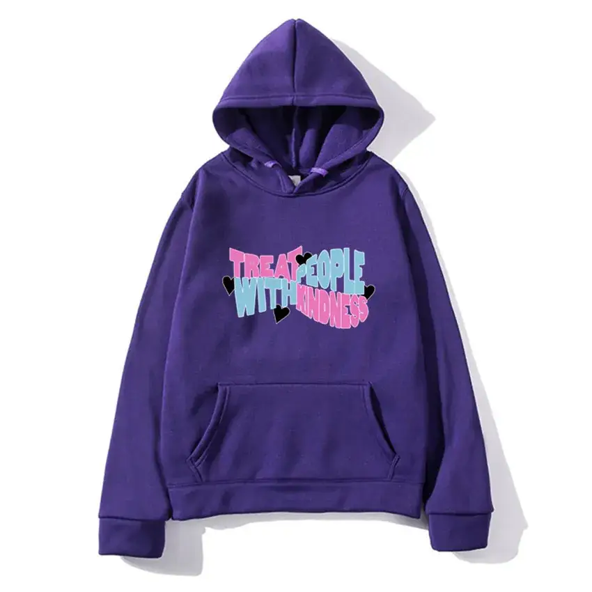 Purple Printed Hoodie for Men Women Winter Casual Wear - Image 5