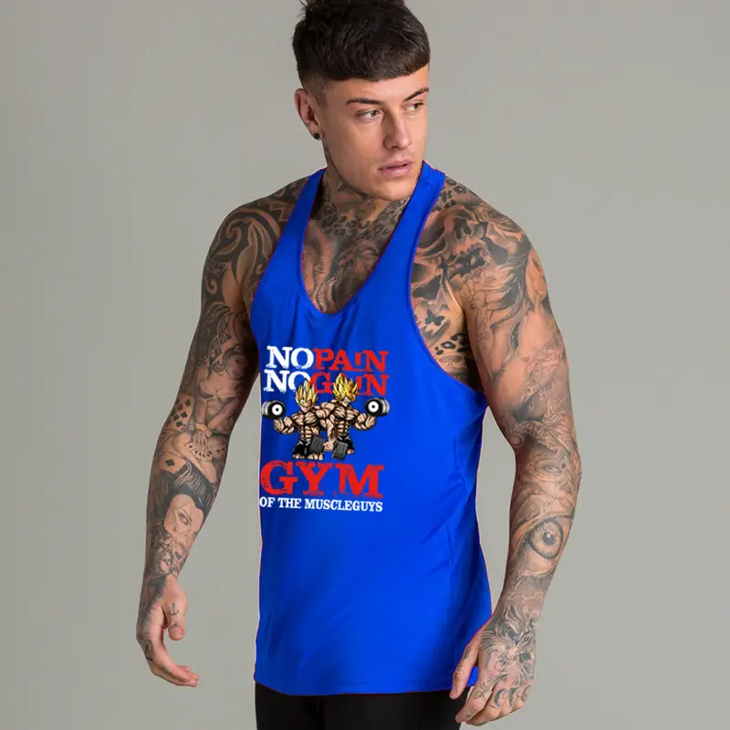 Men's Yellow No Pain No Gain Muscle Vest Summer Training - Image 6