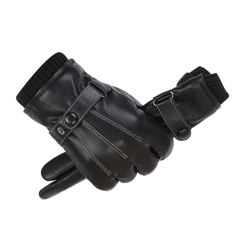 Men's Black Touch Screen Ski Gloves Winter Warm Riding - Image 5