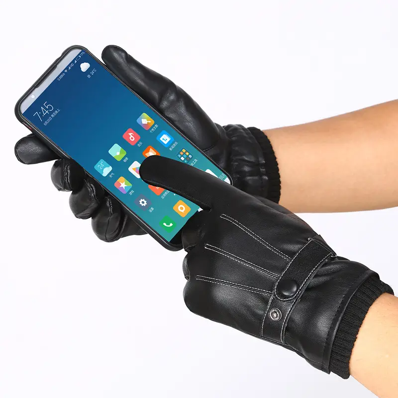 Men's Black Touch Screen Ski Gloves Winter Warm Riding - Image 6