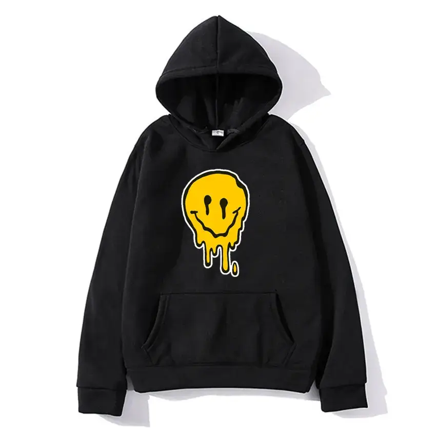 Men's Black Glitter Skull Hoodie with Front Pocket - Image 7