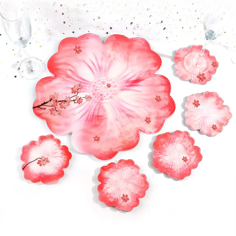 Crystal DIY Mirror Resin Petal Fruit Tray Mold - Image 8