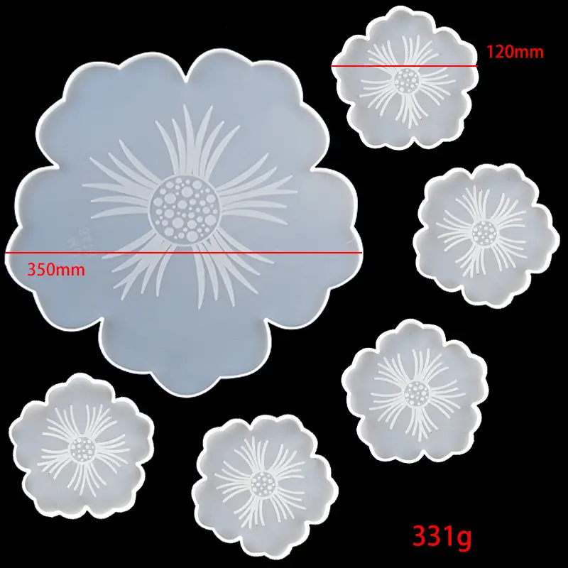 Crystal DIY Mirror Resin Petal Fruit Tray Mold - Image 10