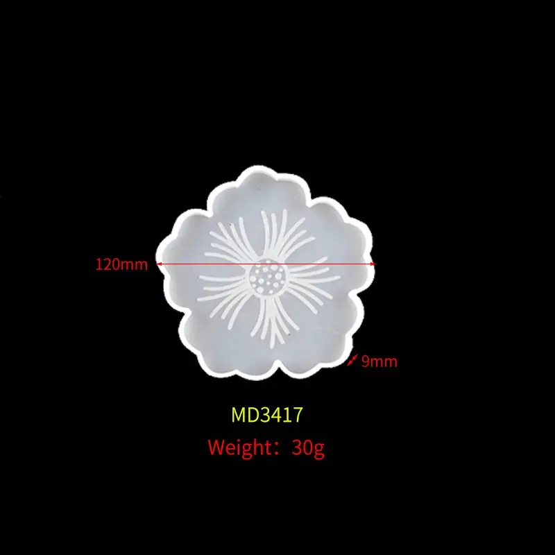 20200819-樱花果盘杯垫模具-MD3417小樱花杯垫.