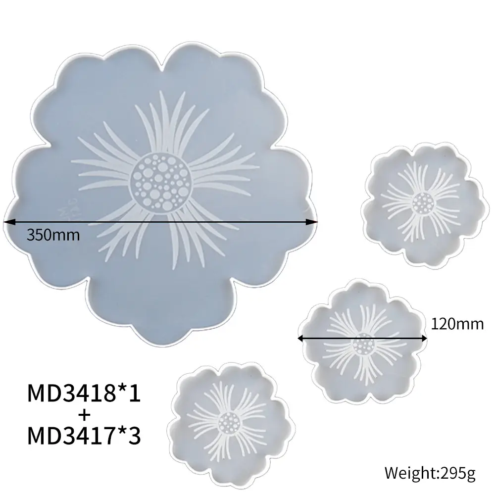 Crystal DIY Mirror Resin Petal Fruit Tray Mold - Image 2